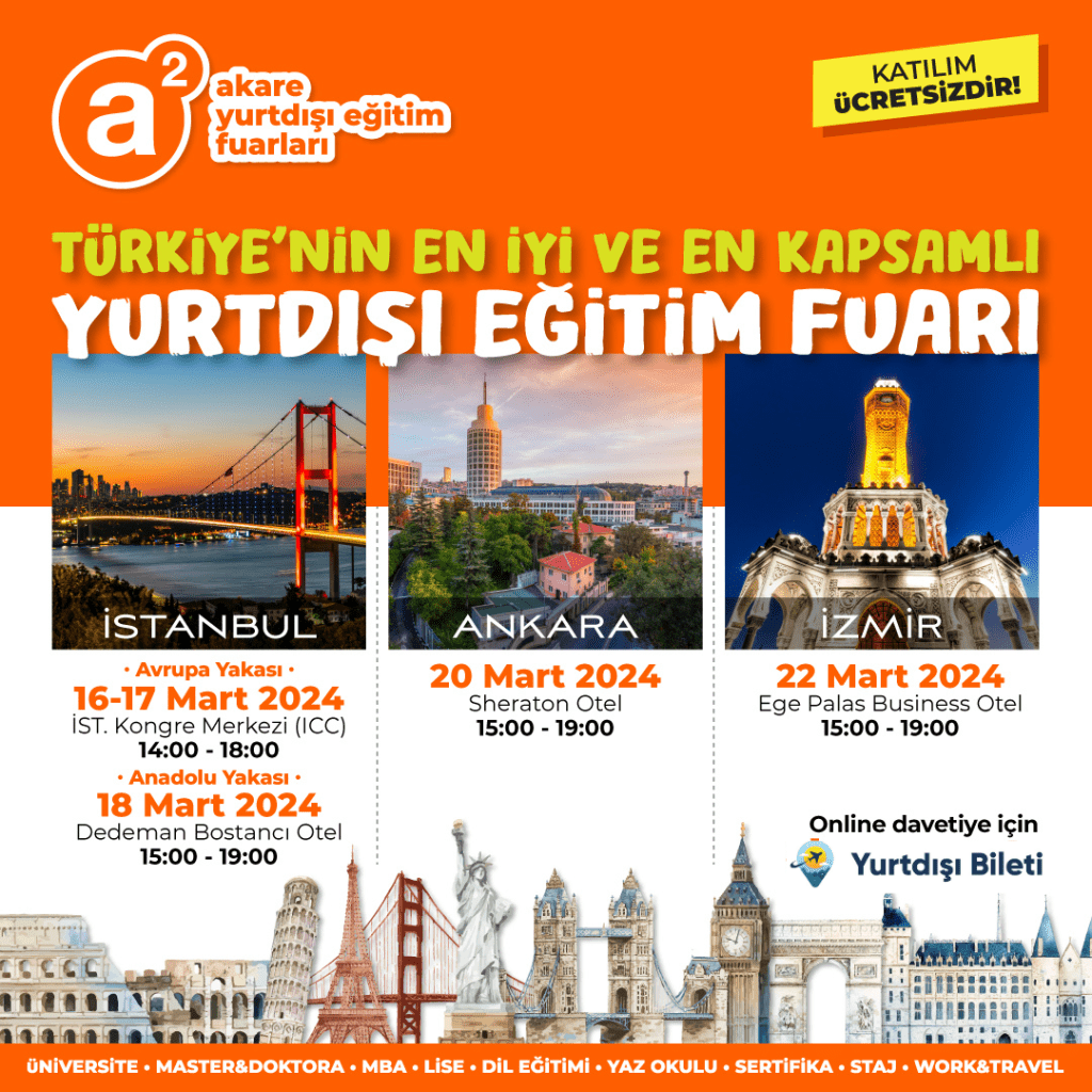 Ücretsiz Yurtdışı Eğitim Fuarı, Yurtdışında eğitim yurtdışında üniversite ve dil kursları için aradığınız her şey bu fuarda olacak